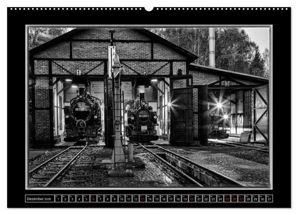 Produktbild: Unter Dampf - Mit der Pre&szlig;nitztalbahn durchs Erzgebirge (Wandkalender 2026 DIN A2 quer), CALVENDO Monatskalender