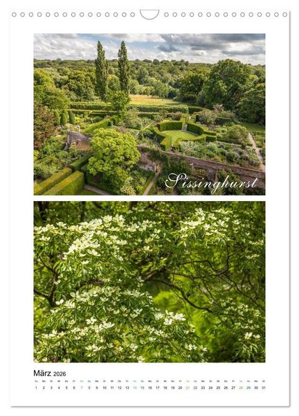 Produktbild: Gartenparadiese in England (Wandkalender 2026 DIN A3 hoch), CALVENDO Monatskalender