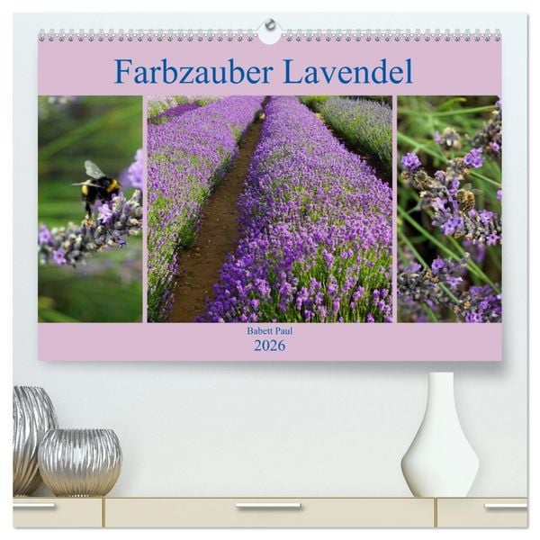 Produktbild: Farbzauber Lavendel (hochwertiger Premium Wandkalender 2026 DIN A2 quer), Kunstdruck in Hochglanz
