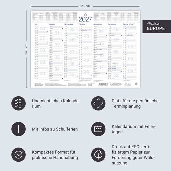 Produktbild: Tafelkalender A5 2027