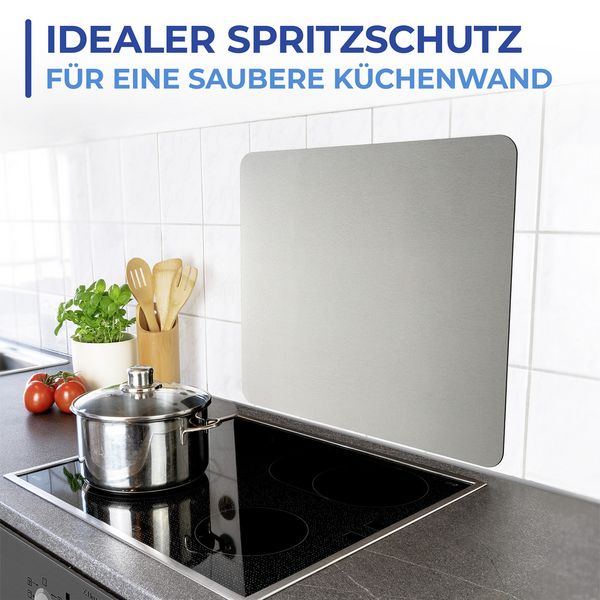 Produktbild: Wandblende Edelstahl, zuverl&auml;ssiger Spritzschutz