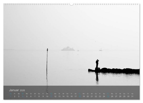 Produktbild: Seest&uuml;cke. Schwarzwei&szlig;e Nordseeimpressionen 2026 (hochwertiger Premium Wandkalender 2026 DIN A2 quer), Kunstdruck in Hochglanz
