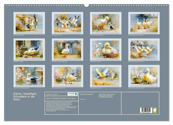 Produktbild: G&auml;nse. Geselliges Schnattern in der Natur (Wandkalender 2027 DIN A2 quer), CALVENDO Monatskalender