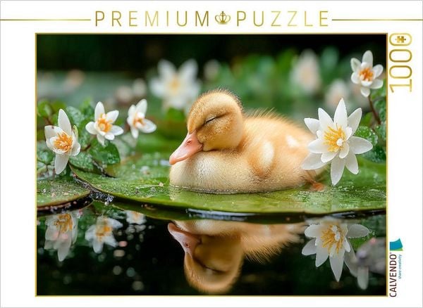 Produktbild: CALVENDO Puzzle Schlafendes Entenk&uuml;ken auf Seerosenblatt | 1000 Teile Lege-Gr&ouml;&szlig;e 64x48cm Foto-Puzzle f&uuml;r gl&uuml;ckliche Stunden