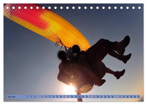 Produktbild: Frei sein - Paragliding (Tischkalender 2026 DIN A5 quer), CALVENDO Monatskalender
