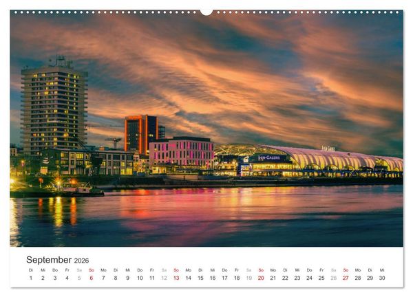 Produktbild: D&auml;mmerung in der Metropolregion Rhein-Neckar (hochwertiger Premium Wandkalender 2026 DIN A2 quer), Kunstdruck in Hochglanz