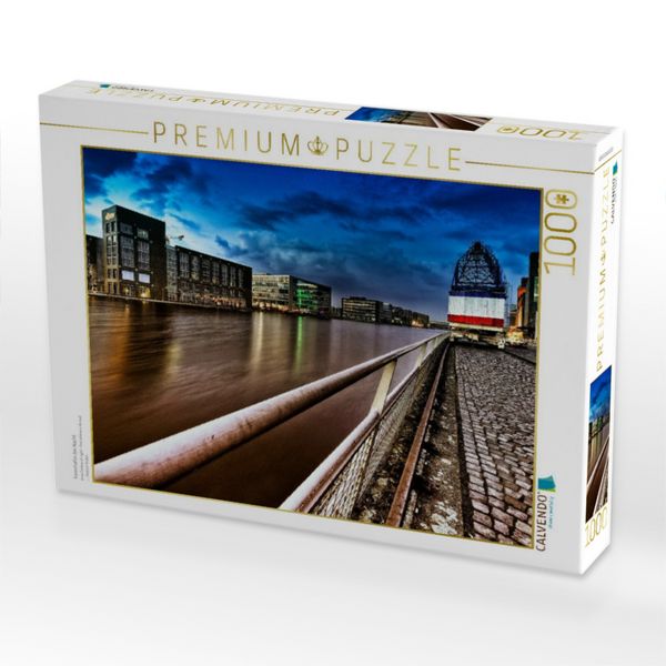 Produktbild: CALVENDO Puzzle Innenhafen bei Nacht | 1000 Teile Lege-Gr&ouml;&szlig;e 64x48cm Foto-Puzzle f&uuml;r gl&uuml;ckliche Stunden
