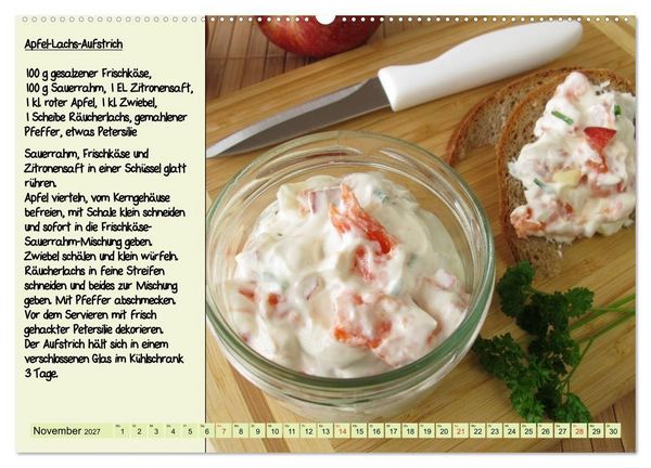 Produktbild: Leckere Aufstriche - Ein Kalender mit Rezepten (Wandkalender 2027 DIN A2 quer), CALVENDO Monatskalender