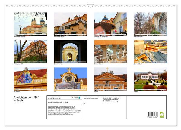 Produktbild: Ansichten vom Stift in Melk (Wandkalender 2026 DIN A2 quer), CALVENDO Monatskalender