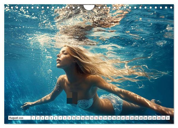 Produktbild: Aqua Desire &ndash; KI-Sch&ouml;nheiten unter Wasser (Wandkalender 2026 DIN A4 quer), CALVENDO Monatskalender