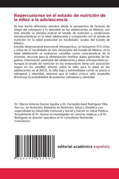 Produktbild: Repercusiones en el estado de nutrici&oacute;n de la ni&ntilde;ez a la adolescencia