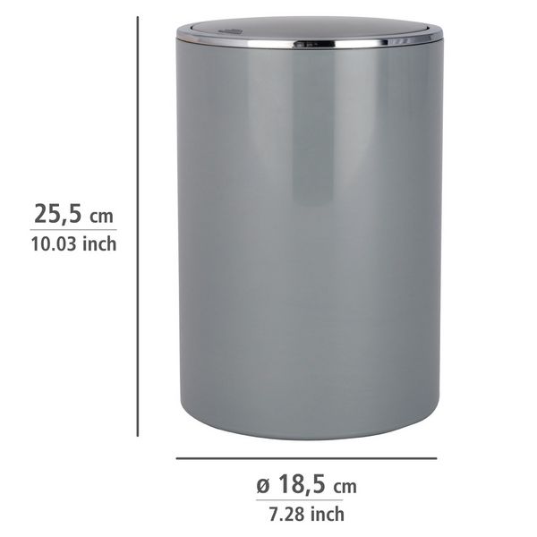 Produktbild: Schwingdeckeleimer Mod. Inca Grey, hochwertiger Kunststoff, 5 Liter