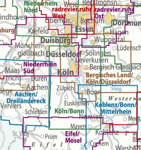 Produktbild: ADFC-Regionalkarte K&ouml;ln/Bonn, 1:75.000, mit Tagestourenvorschl&auml;gen, rei&szlig;- und wetterfest, E-Bike-geeignet, mit Knotenpunkten, GPS-Tracks-Download