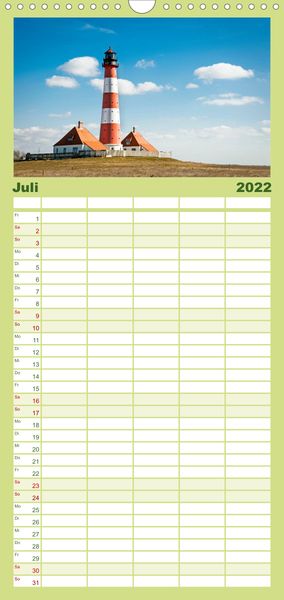Produktbild: Nordsee Tr&auml;umereien - Familienplaner hoch (Wandkalender 2022 , 21 cm x 45 cm, hoch)