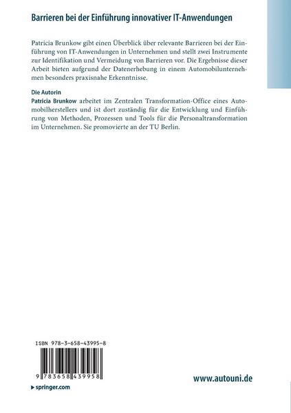 Produktbild: Barrieren bei der Einf&uuml;hrung innovativer IT-Anwendungen