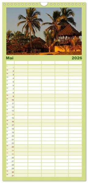Produktbild: Familienplaner 2026 - Von Mexiko nach Panama in 12 Monaten mit 5 Spalten (Wandkalender, 21 x 45 cm) CALVENDO