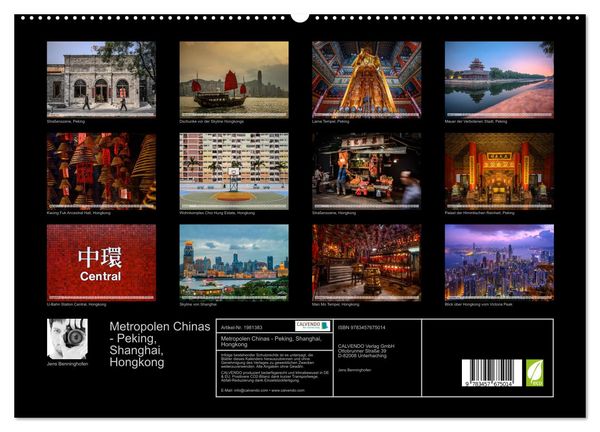 Produktbild: Metropolen Chinas - Peking, Shanghai, Hongkong (hochwertiger Premium Wandkalender 2026 DIN A2 quer), Kunstdruck in Hochglanz