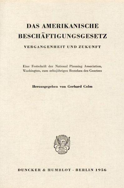 Produktbild: Das amerikanische Besch&auml;ftigungsgesetz.