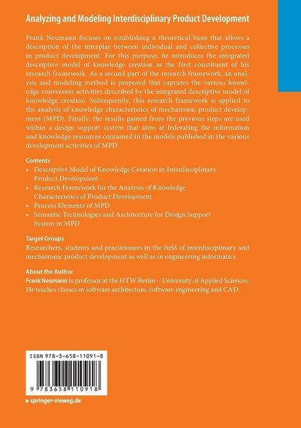 Produktbild: Analyzing and Modeling Interdisciplinary Product Development