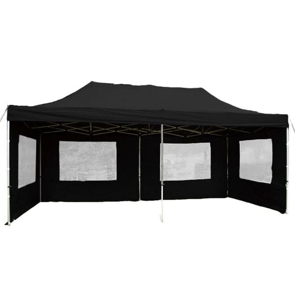 Falt Pavillon 3x6m schwarz,Faltpavillon + Seitenteile