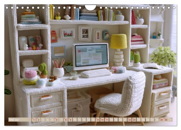 Produktbild: Amigurumi Wohnwelten. Textiles Interior Design mit Charme (Wandkalender 2027 DIN A4 quer), CALVENDO Monatskalender