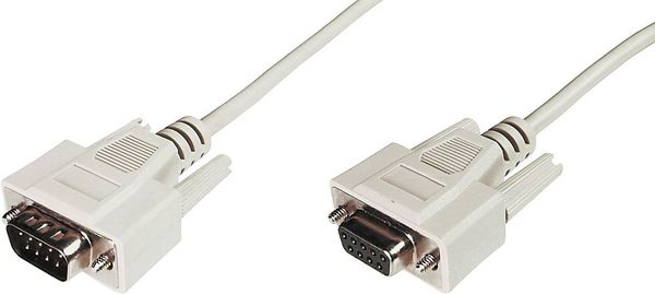 Digitus Seriell Verlängerungskabel [1x D-SUB-Stecker 9pol. - 1x D-SUB-Buchse 9pol.] 2.00 m Beige