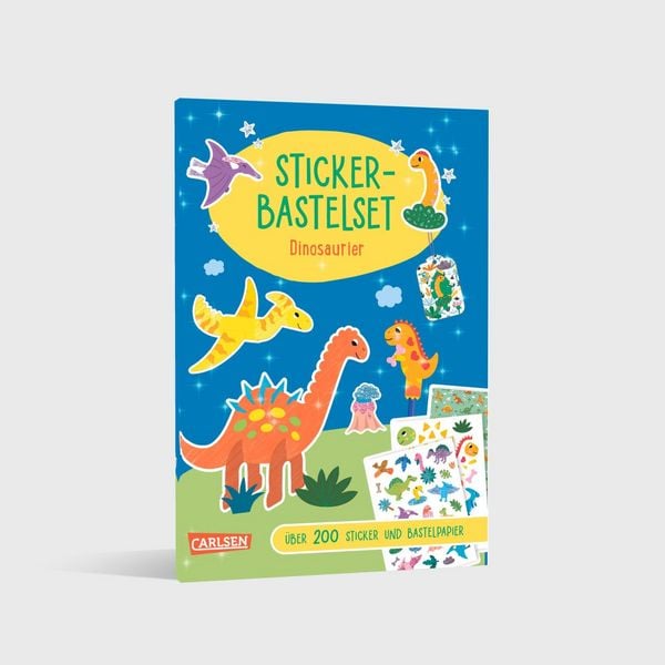 Produktbild: Bastelset f&uuml;r Kinder: Sticker-Bastelset: Dinosaurier