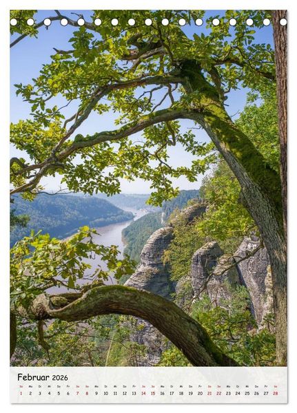 Produktbild: S&auml;chsische Schweiz - Unterwegs im sch&ouml;nen Elbsandsteingebirge (Tischkalender 2026 DIN A5 hoch), CALVENDO Monatskalender