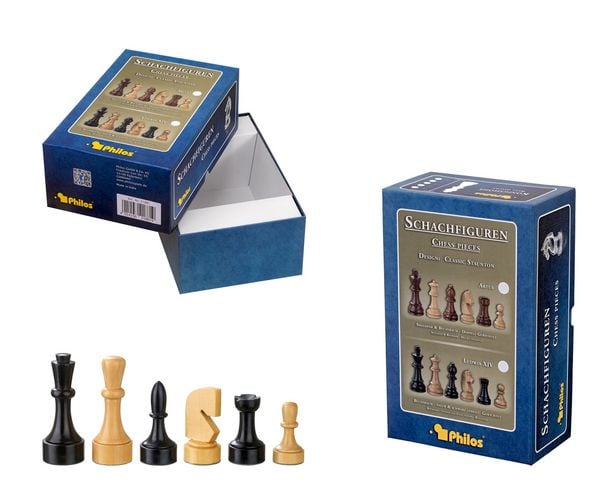 Produktbild: Schachfiguren Romulus, K&ouml;nigsh&ouml;he 95 mm, gewichtet, in Setup Box