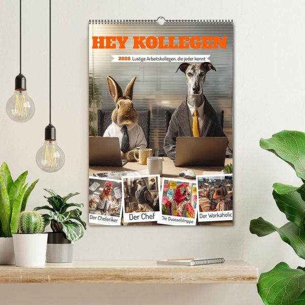 Produktbild: Hey Kollegen - Lustige Arbeitskollegen, die jeder kennt (Wandkalender 2026 DIN A2 hoch), CALVENDO Monatskalender