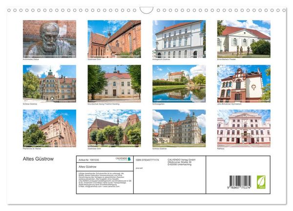 Produktbild: Altes G&uuml;strow (Wandkalender 2026 DIN A3 quer), CALVENDO Monatskalender