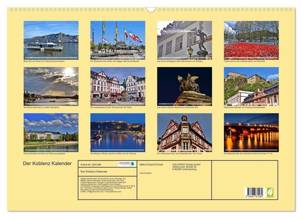 Produktbild: Der Koblenz Kalender (Wandkalender 2026 DIN A2 quer), CALVENDO Monatskalender