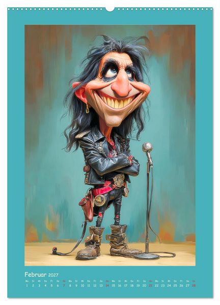 Produktbild: Rock-Rhythmus. Karikaturen zwischen Kunst und Kult (Wandkalender 2027 DIN A2 hoch), CALVENDO Monatskalender