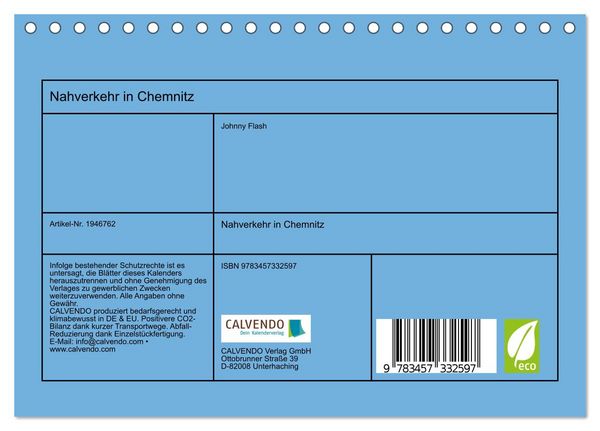 Produktbild: Nahverkehr in Chemnitz (Tischkalender 2026 DIN A5 quer), CALVENDO Monatskalender