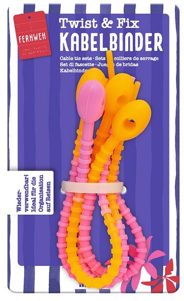 Produktbild: Fernweh Twist & Fix Kabelbinder Neon 4er Set