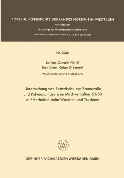 Produktbild: Untersuchung von Bettw&auml;sche aus Baumwolle und Polynosic-Fasern im Mischverh&auml;ltnis 50/50 auf Verhalten beim Waschen und Trocknen