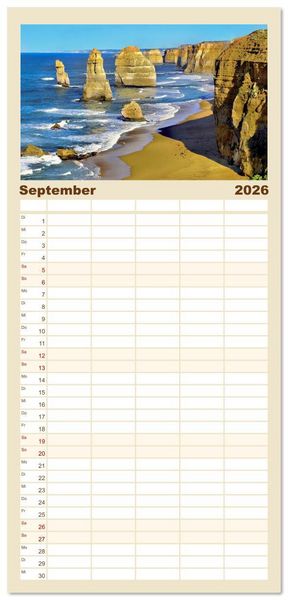Produktbild: Familienplaner 2026 - Nationalparks der Welt mit 5 Spalten (Wandkalender, 21 x 45 cm) CALVENDO
