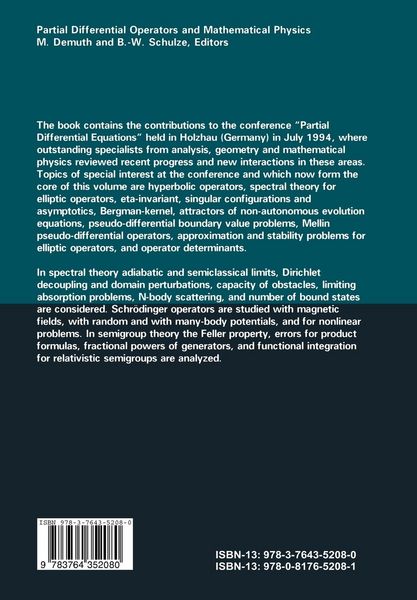 Produktbild: Partial Differential Operators and Mathematical Physics