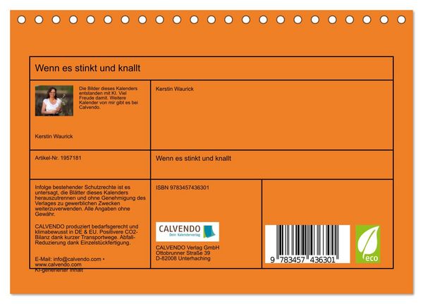 Produktbild: Wenn es stinkt und knallt (Tischkalender 2026 DIN A5 quer), CALVENDO Monatskalender
