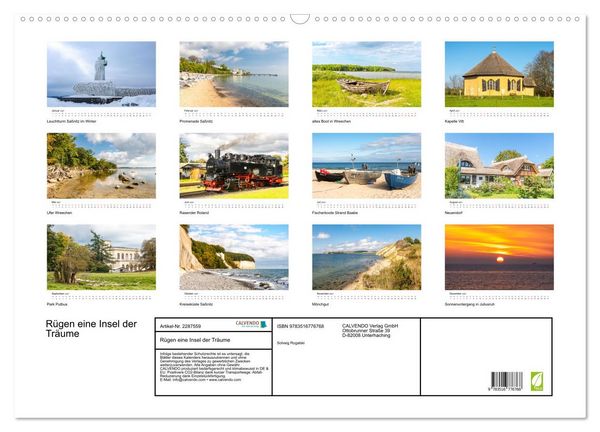Produktbild: R&uuml;gen eine Insel der Tr&auml;ume (Wandkalender 2027 DIN A2 quer), CALVENDO Monatskalender