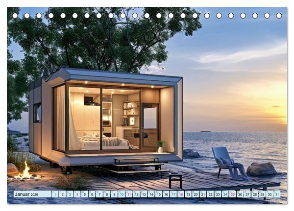 Produktbild: Tiny Houses - wohnen auf kleinstem Raum (Tischkalender 2026 DIN A5 quer), CALVENDO Monatskalender