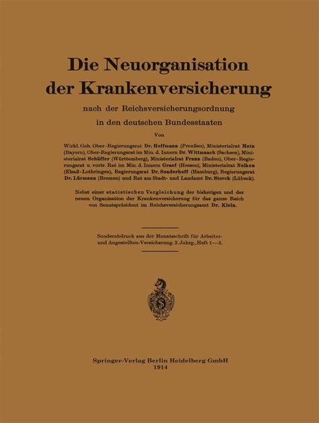 Produktbild: Die Neuorganisation der Krankenversicherung