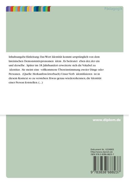 Produktbild: Jugend und Identit&auml;t
