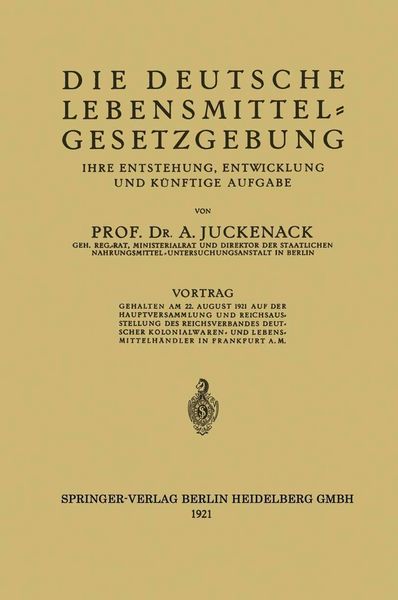 Produktbild: Die Deutsche Lebensmittelgesetzgebung
