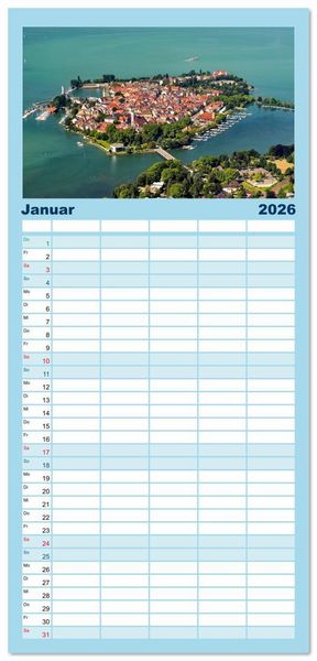 Produktbild: Familienplaner 2026 - Lindau - Juwel am Bodensee mit 5 Spalten (Wandkalender, 21 x 45 cm) CALVENDO