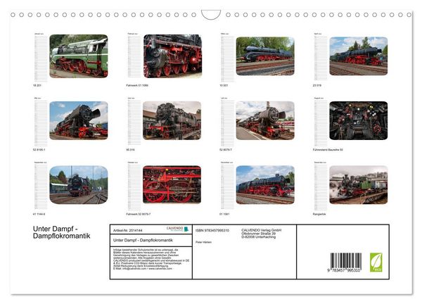 Produktbild: Unter Dampf - Dampflokromantik (Wandkalender 2026 DIN A3 quer), CALVENDO Monatskalender