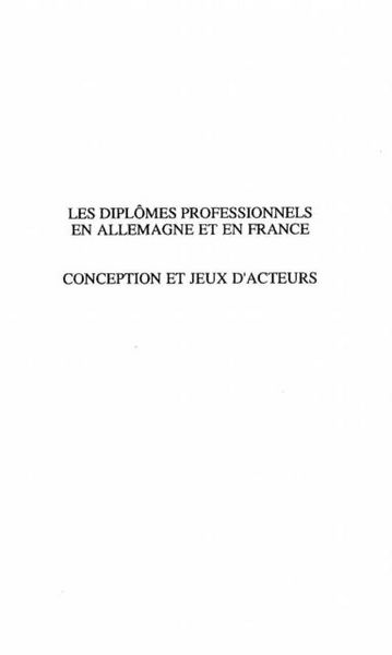 Produktbild: Les Diplomes Professionnels enAllemagne et en France