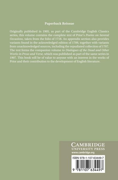 Produktbild: The Writings of Matthew Prior
