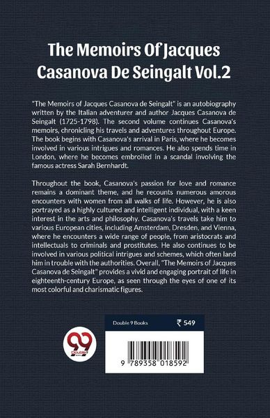 Produktbild: The Memoirs Of Jacques Casanova De Seingalt Vol.2