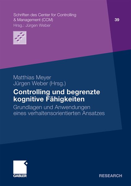 Produktbild: Controlling und begrenzte kognitive F&auml;higkeiten